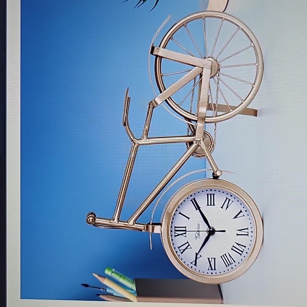 Tulivios bicycle clock office desk bedside table shelf Gold Digital Analog New…